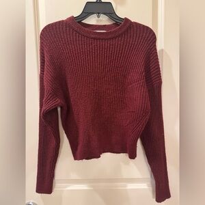 Elodie Ribbed Knit Sweater - Deep Red